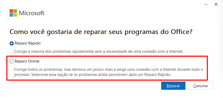 Como reparar o pacote Office? – Taxcel - Suporte