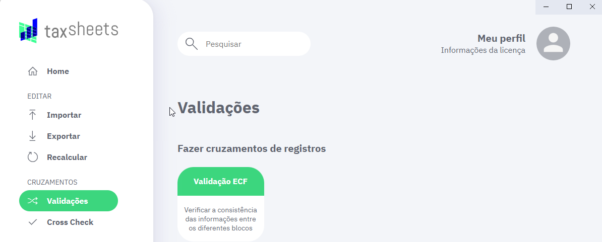 Validações - Como gerar Cruzamentos da ECF no TaxSheets? – Taxcel - Suporte